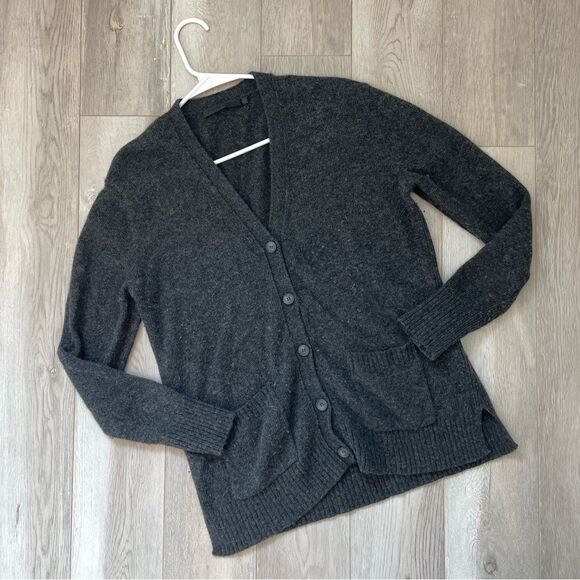 Jenni Kayne Wool Cashmere Classic Cardigan Gray (small) minimalist chic winter - Picture 1 of 7